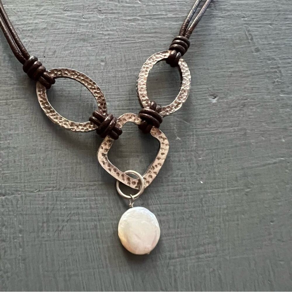 Silpada 925 Sterling Silver & Leather Necklace - Picture 8 of 12